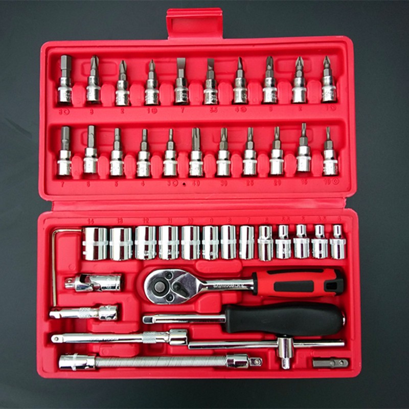 Hộp đồ nghề sữa chữa 46 chi tiết, bộ tua vít nhiều đầu mở các loại bu lông, ốc vít đa năng