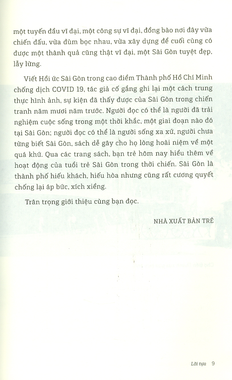 HỒI ỨC SÀI GÒN THỜI CHIẾN TRANH – Triệu Quốc Mạnh – NXB Trẻ (Bìa mềm)