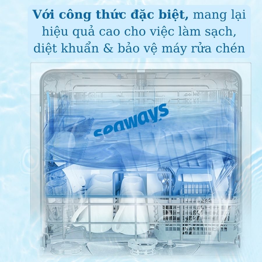 Dung dịch vệ sinh máy rửa chén bát Seaways dùng cho mọi loại máy rửa chén, chai 250ml