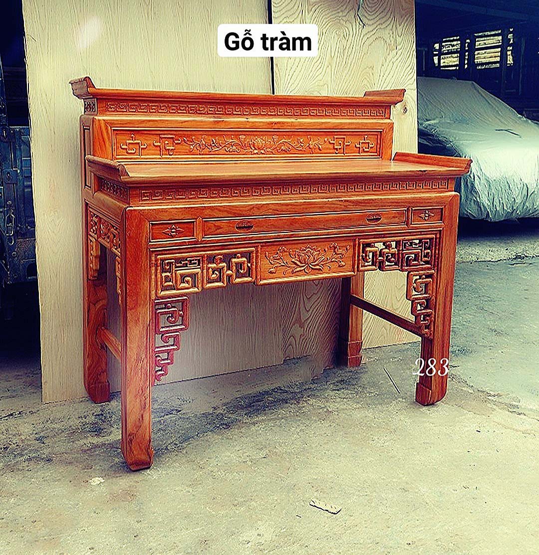 Bàn thờ 2 tầng - án gian thờ 2 tầng mẫu triện sen