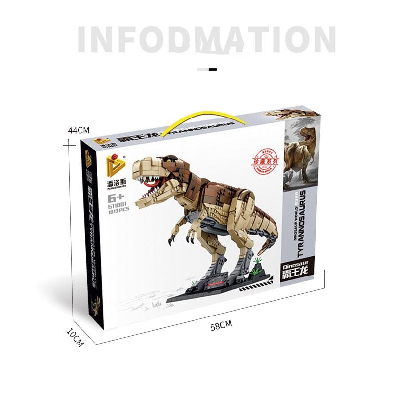 Đồ chơi lắp ráp Khủng long bạo chúa T-rex - Panlos 611001 T-Rex Dinosaur - 1813 Mảnh ghép