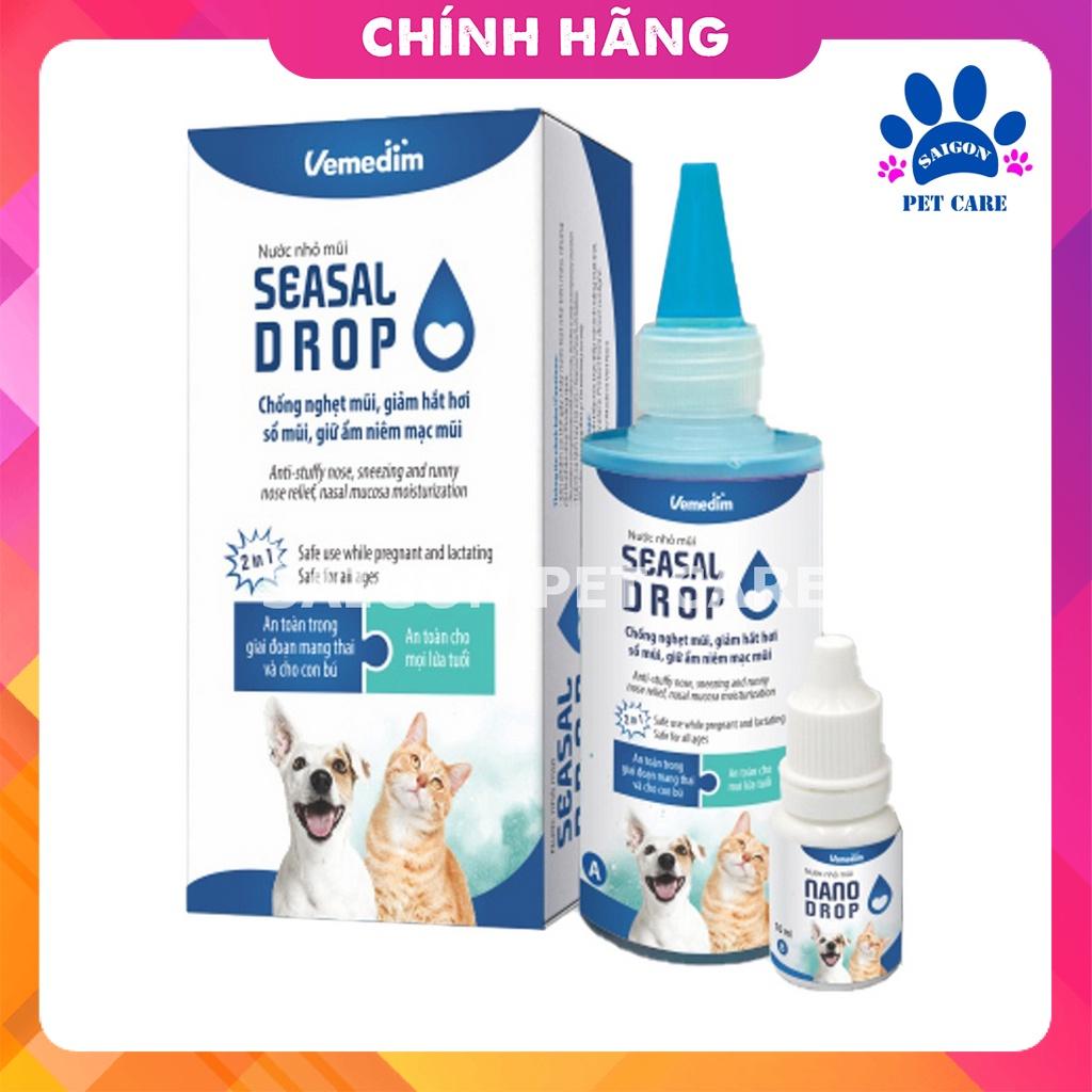 Nước nhỏ mũi Vemedim Seasal Drop chống nghẹt mũi, giảm hắt hơi, sổ mũi cho chó mèo