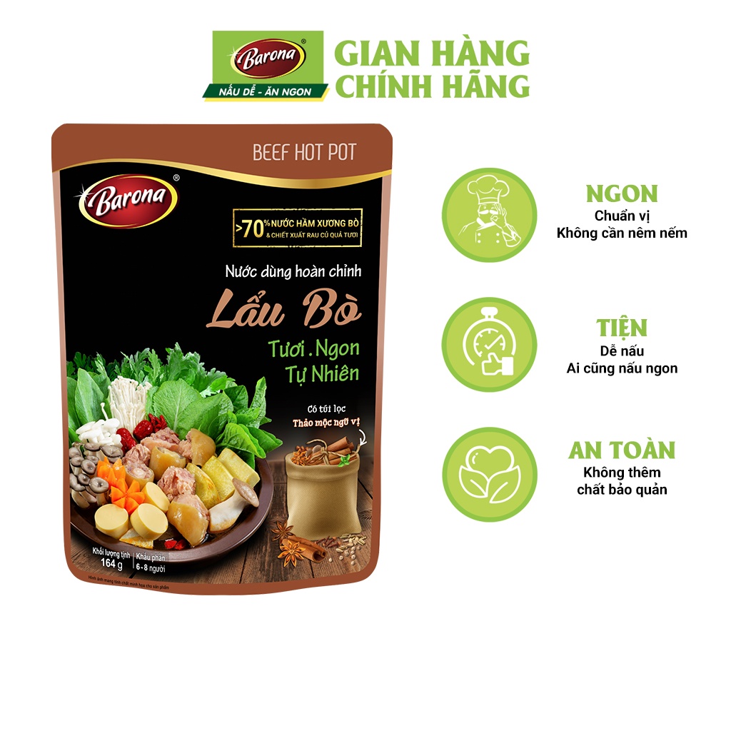 Hộp Xuân Nước Dùng Lẩu Barona, Combo 7 gói