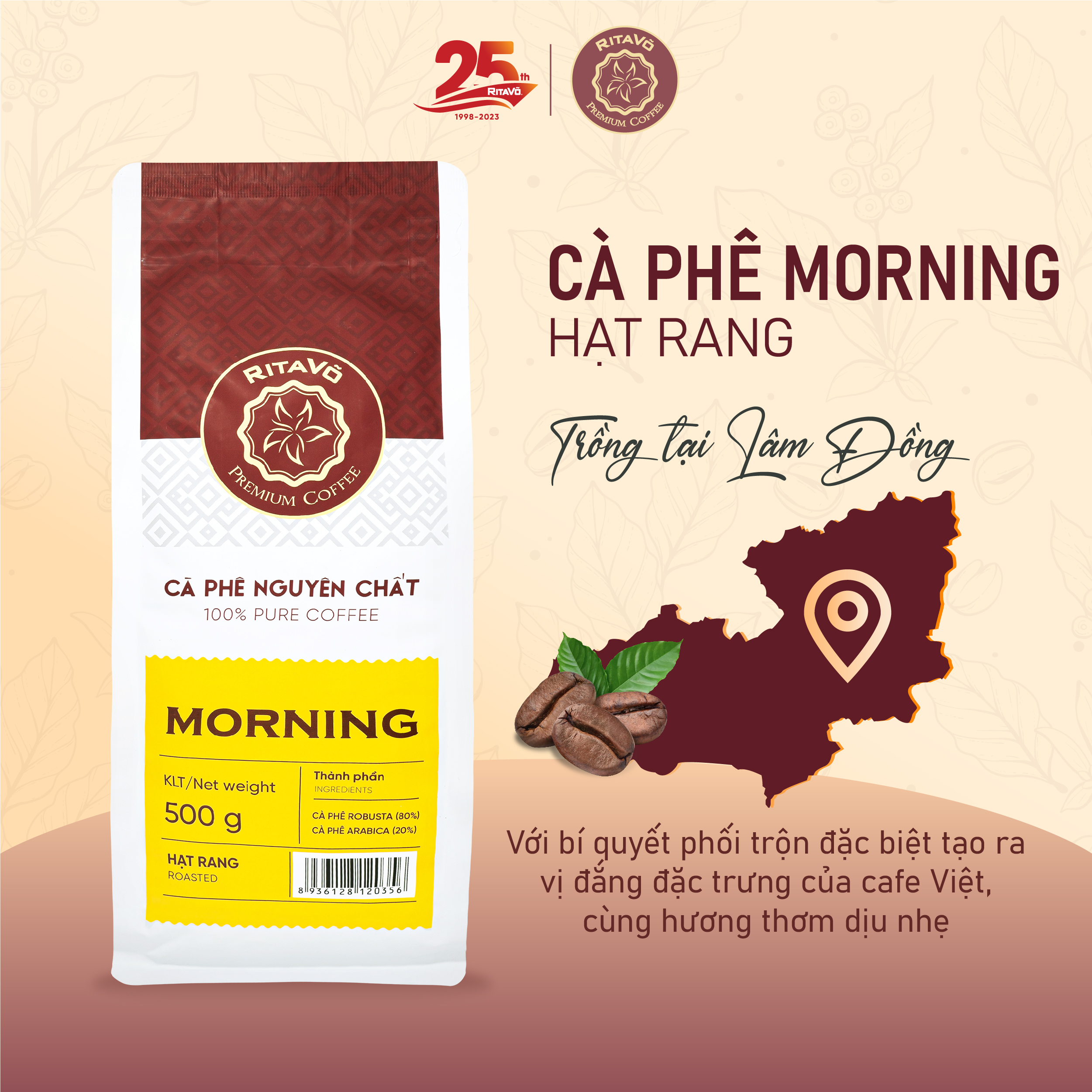 Cà phê hạt rang Rita Võ Cafe Morning 500g