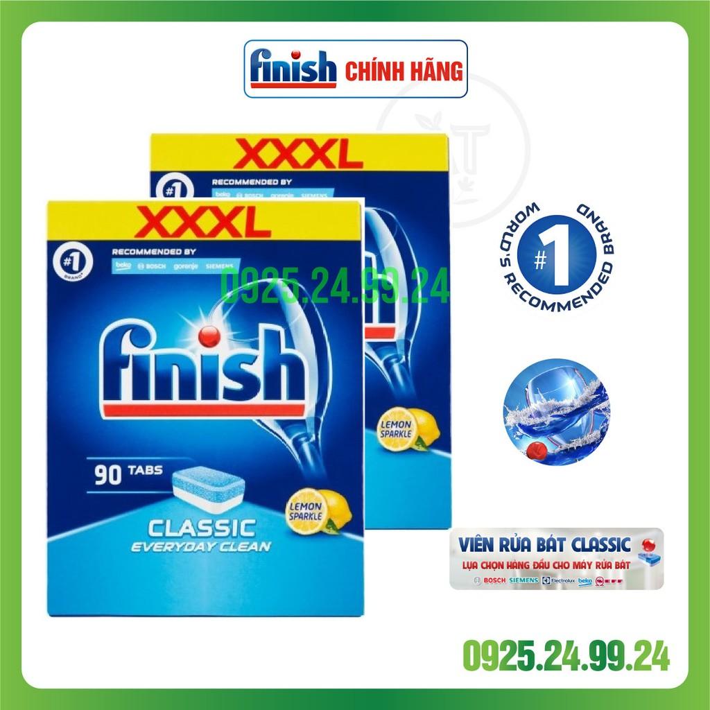 Viên rửa bát Finish Classic XXXL 90 viên hương chanh (mẫu mới)