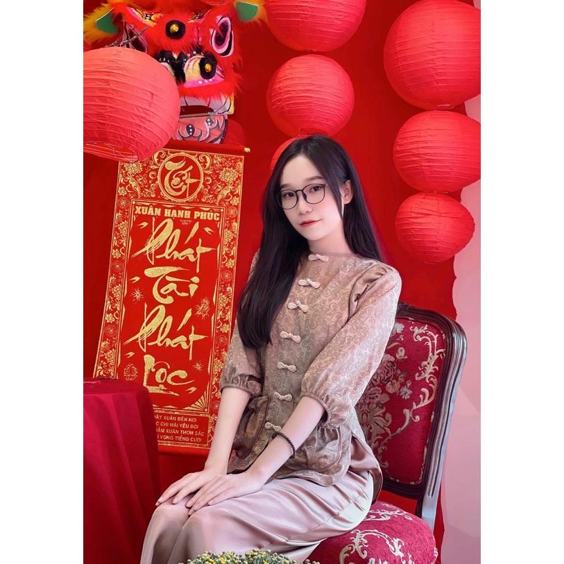 đồ lam đi chùa mẫu túi tiền gấm