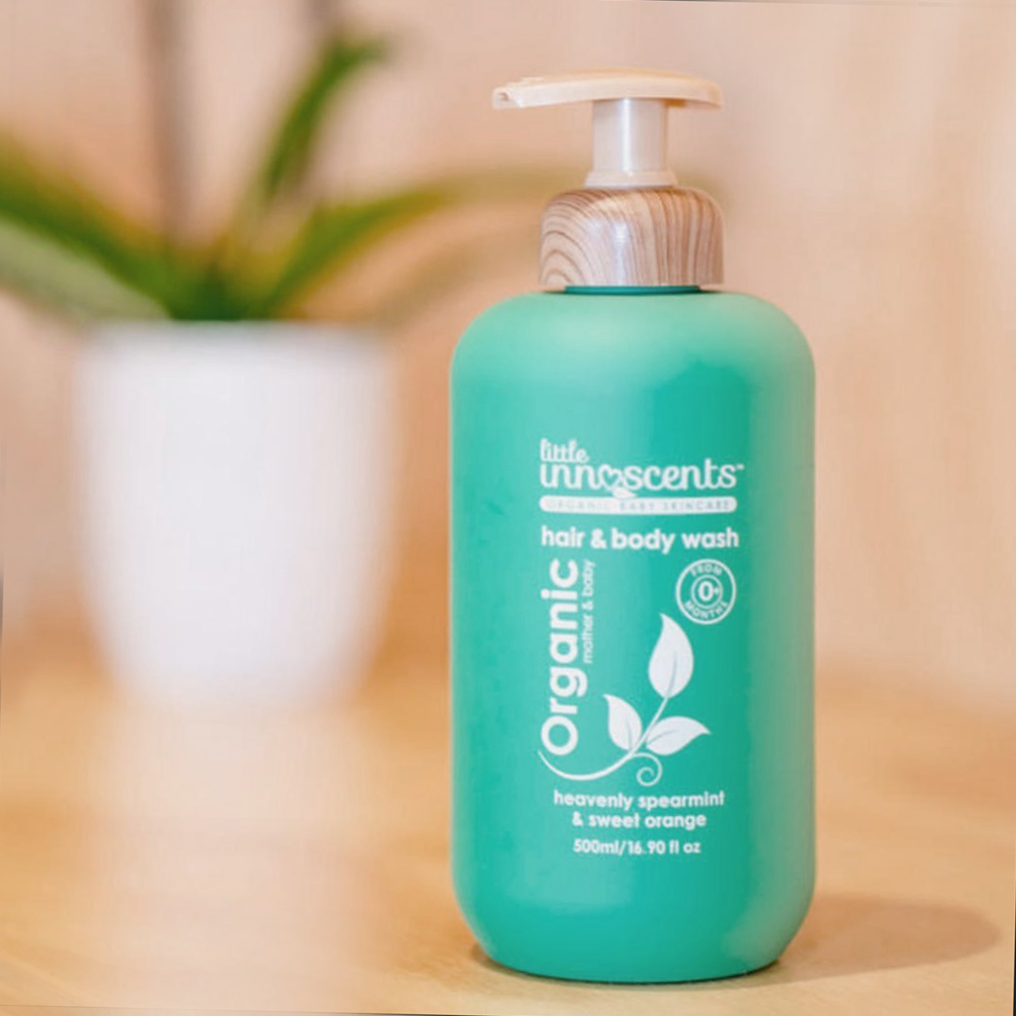 Sữa Tắm gội Toàn thân Hữu cơ hương Cam & Bạc hà LITTLE INNOSCENTS 500ml - LITTLE INNOSCENTS Organic Hair & Body wash Spearmint & Orange 500ml