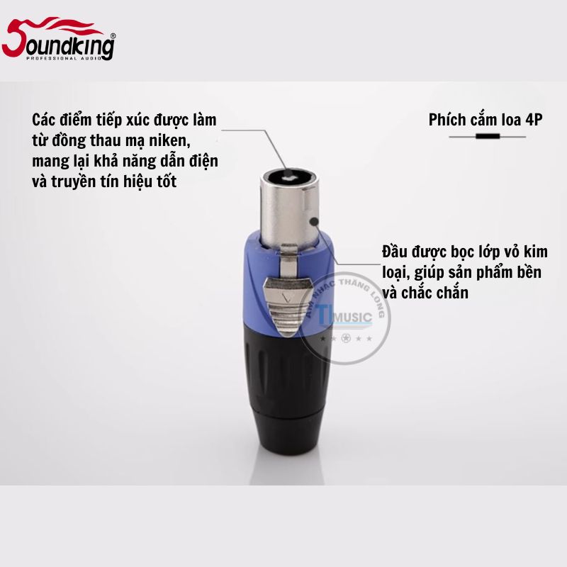 Soundking CSM001 - Giắc Cắm Loa 4 Chân Jack Đầu Nối Dây Loa, Đầu Nối Ohm Của Bộ Khuếch Đại, Phích Cắm 4P-Hàng Chính Hãng