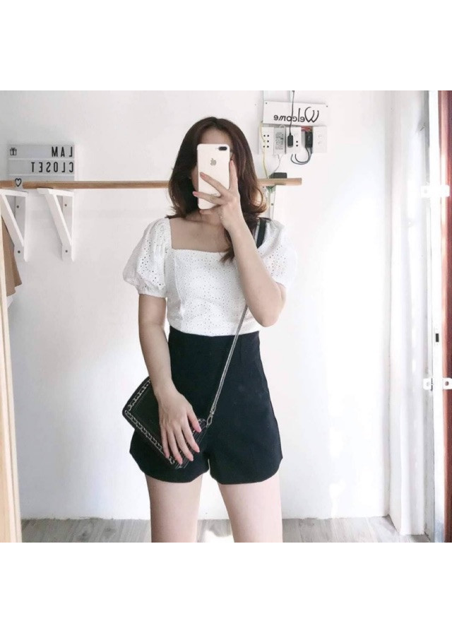 Quần short nữ lưng cao chất tuyết mưa sang chảnh