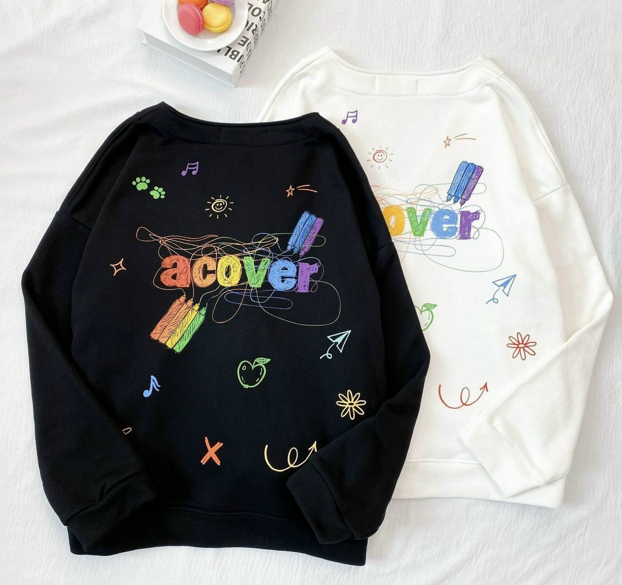 Áo Cardigan khoác ngoài nữ ACOVER, Áo khoác ngoài CARDIGAN ACOVER form rộng nam nữ, Áo Khoác Nỉ Cardigan Jacket UNCOVER Crayon Bút Sáp Full Tag Vải Unisex Nam Nữ 2 Màu KÈM VIDEO VÀ ẢNH THẬT