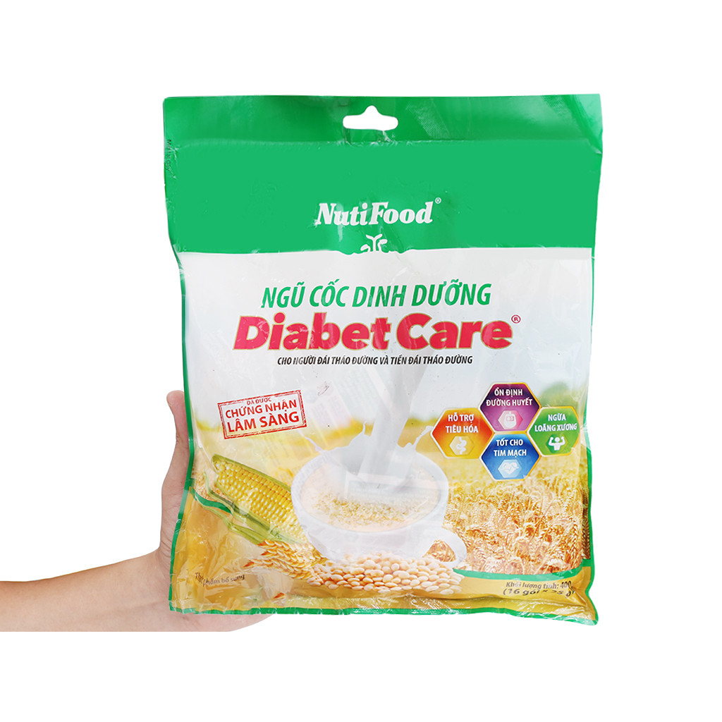 Ngũ Cốc Dinh Dưỡng Nutifood Diabet Care 400 gram (3 túi),Sản Phẩm Dinh Dưỡng Dành Cho Người Đái Tháo Đường