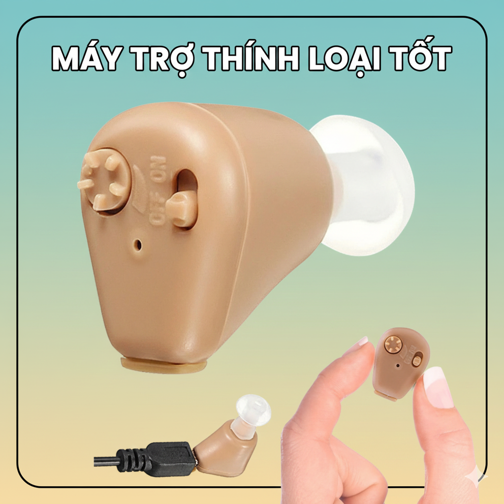 Tai Nghe Trợ Thính Không Dây Mini AXON – Sạc Pin Tiện Lợi, Âm Thanh Rõ Nét, Loại Tốt, đèn trang trí