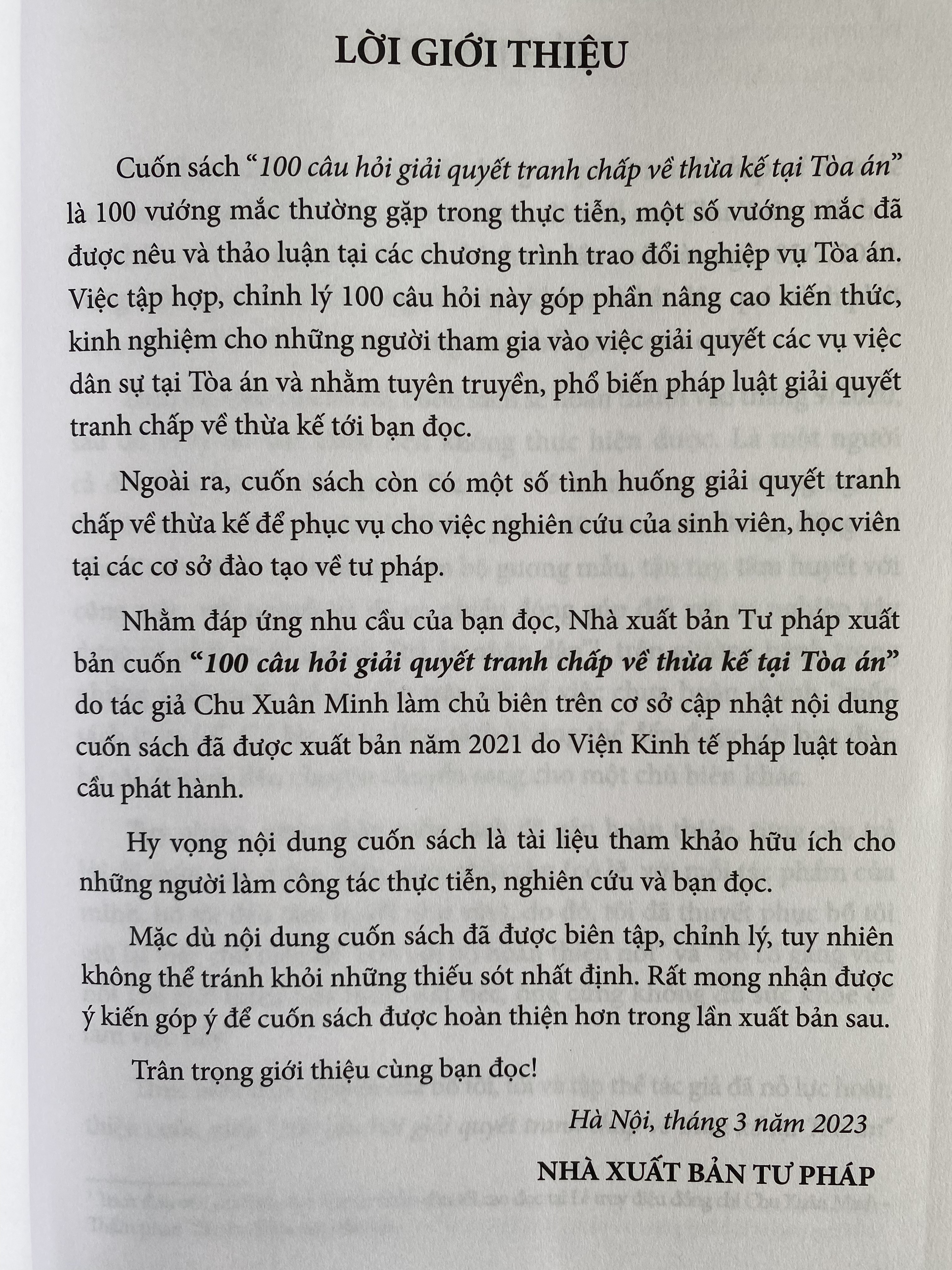 100 Câu Hỏi Giải Quyết Tranh Chấp Về Thừa Kế Tại Toà Án