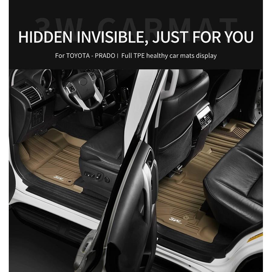 Thảm lót sàn xe ô tô TOYOTA LAND CRUISER 2011- đến nay Nhãn hiệu Macsim 3W chất liệu nhựa TPE đúc khuôn cao cấp -màu đen đen