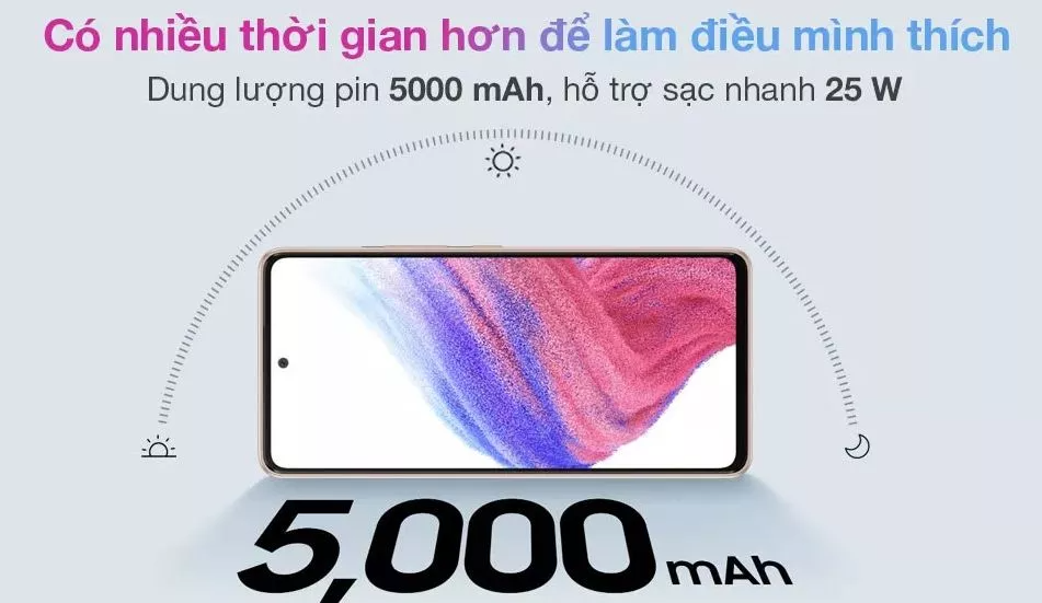 Điện thoại Samsung Galaxy A53 5G (8GB/128GB) - Hàng Chính Hãng, Mới 100%, Nguyên Seal | Bảo hành 12 tháng GZ39 - Camera 64 MB Chống Rung - Màn Hình 6.5 Inches