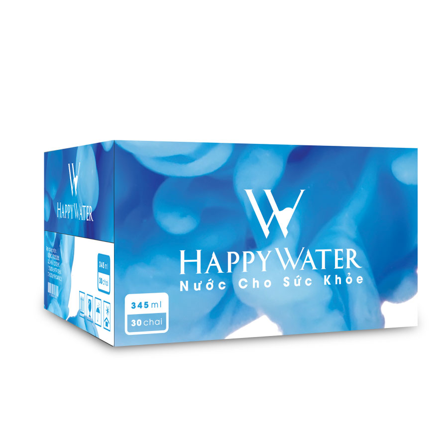 Nước tinh khiết HappyWater 345ml Thùng 30 chai