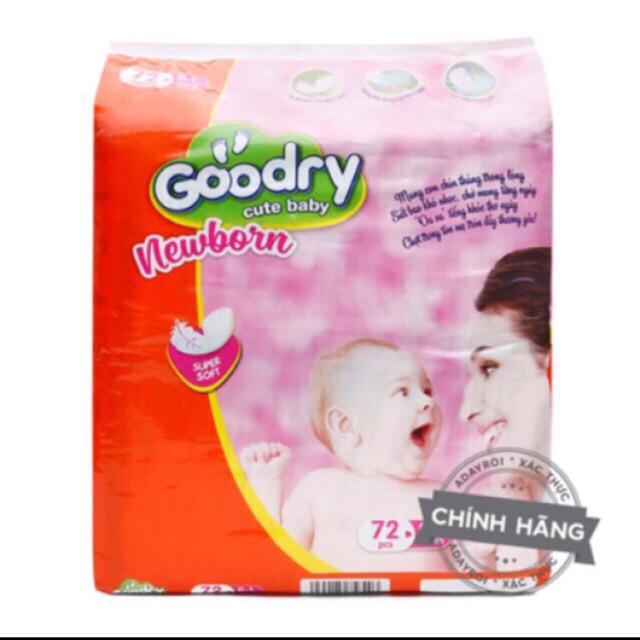 Lót Goodry sơ sinh 72 miếng