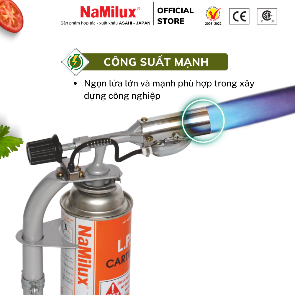 Hình ảnh Đèn Khò Gas Đa Năng NaMilux (Đèn Khò Đế)│Có Hệ Thống Đánh Lửa Tự Động│Công Suất 3.0 Kw│Hàng Chính Hãng