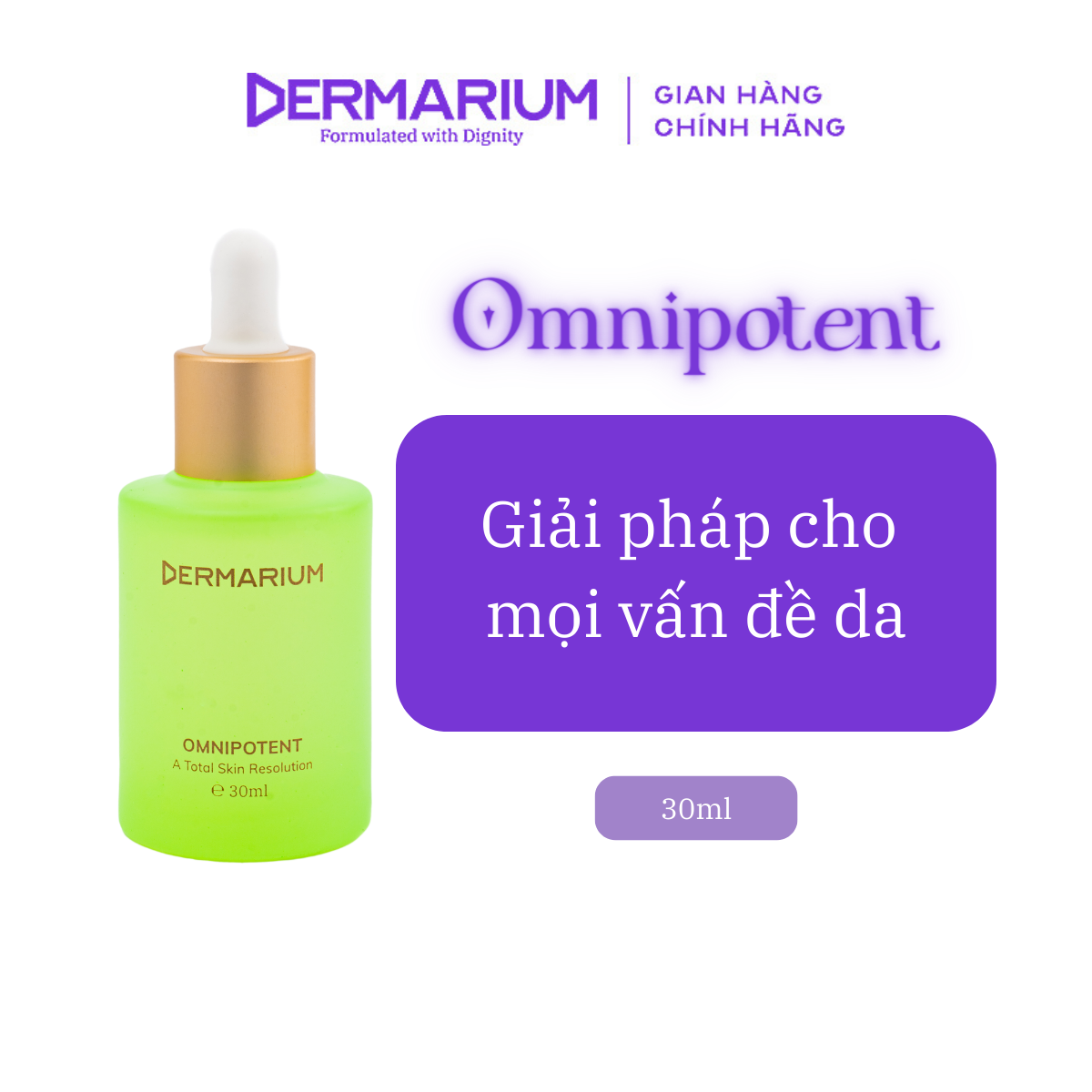 Serum (Tinh Chất) Toàn Năng Giảm Mụn, Mờ Thâm, Phục Hồi, Chống Lão Hóa Dermarium Omnipotent