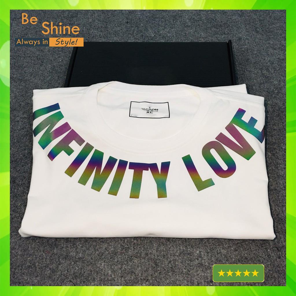 Áo Thun Unisex Infinity Love Phản Quang 7 Màu Form Rộng Thời Trang Nam Nữ Phong Cách Hàn Quốc