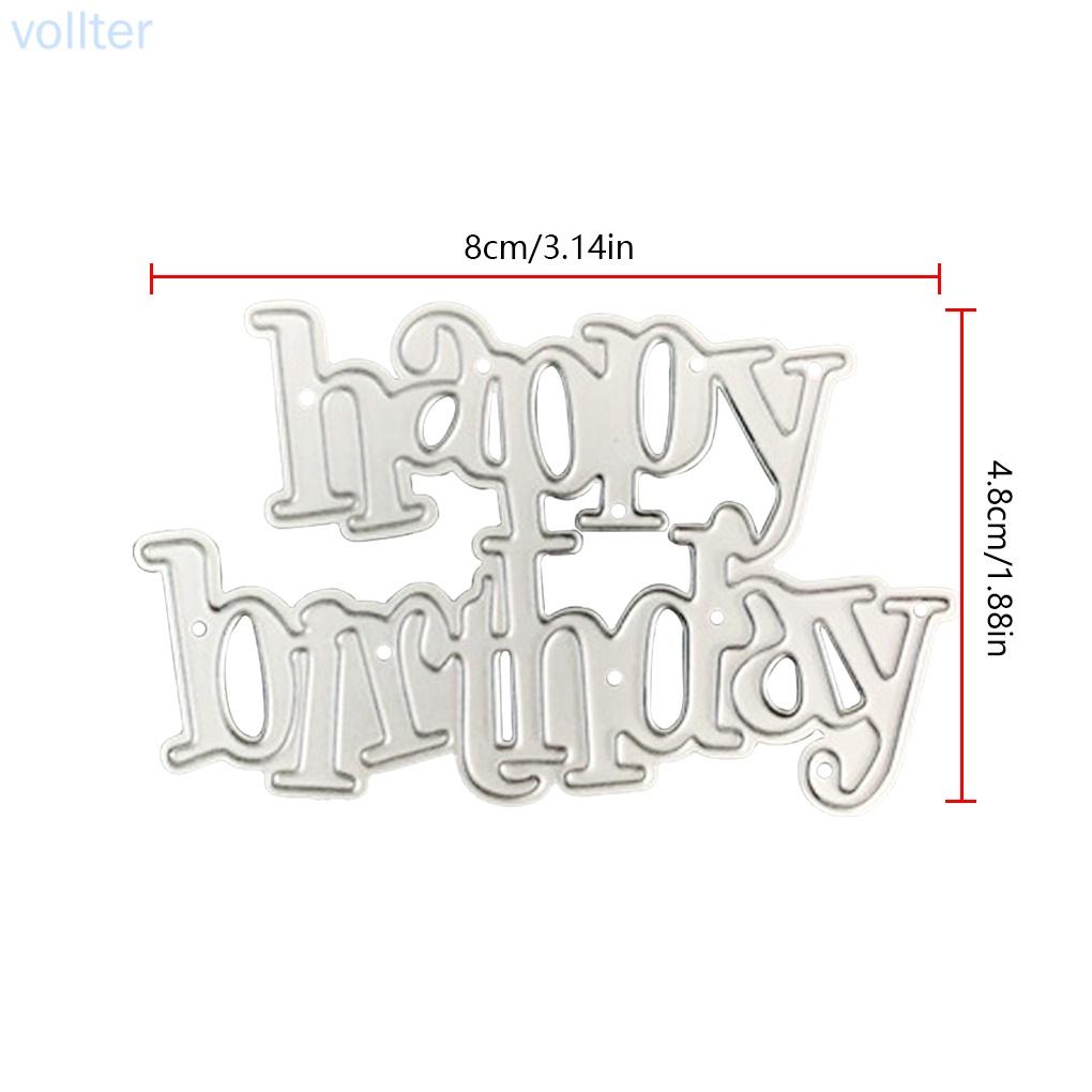 Khuôn cắt giấy làm từ thép Carbon hình chữ Happy Birthday trang trí Scrapbook