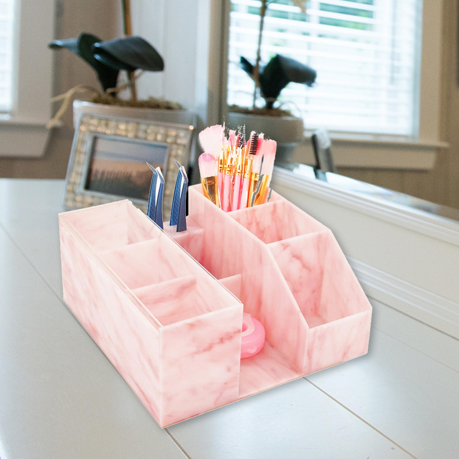 Cosmetic Organizer Eyelash Extension Tools Storage Box Pink Marble