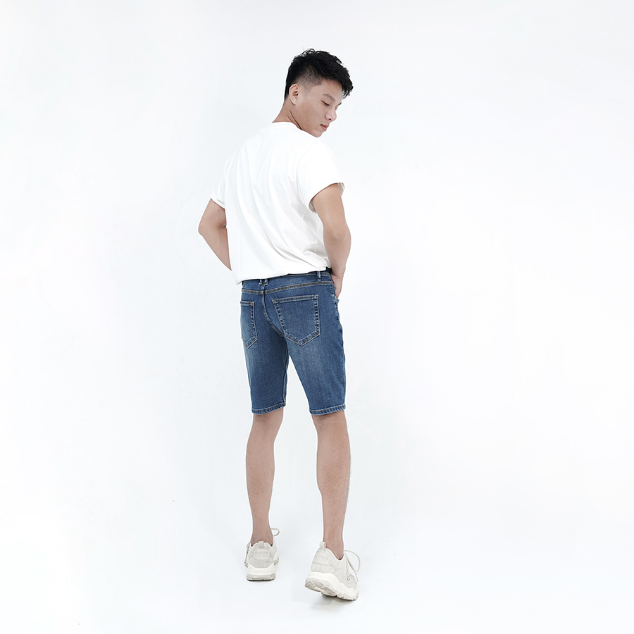 Quần Short Jeans Nam Cao Cấp HUNTER X-RAYS Form Slimfit Màu Xanh Biển S30