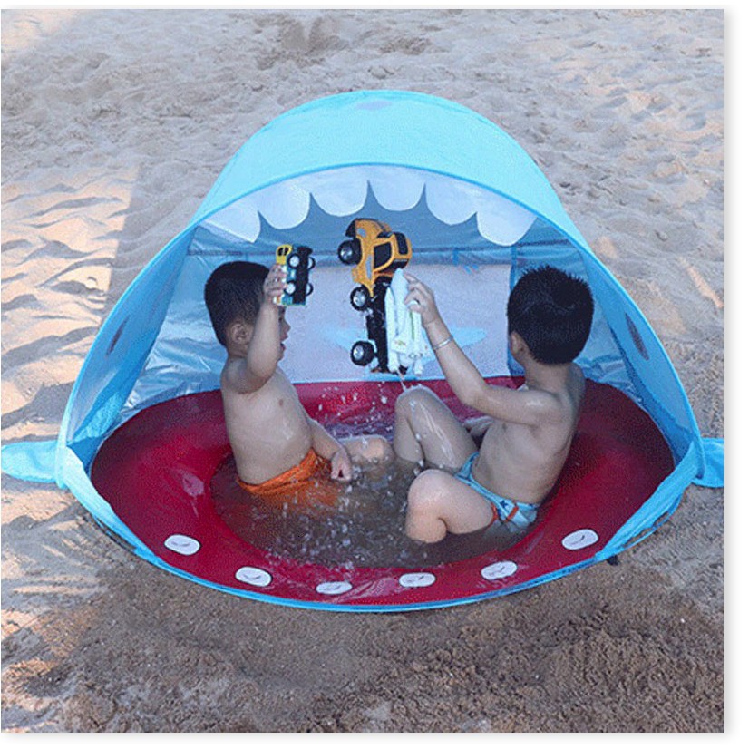 Lều đi biển tự bung kiêm bể bơi mini cho bé hình cá 1M2-July