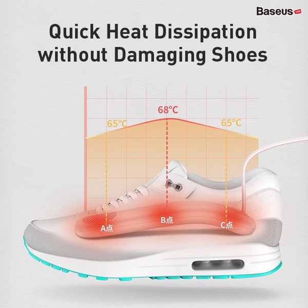 Máy làm ấm, sấy khô giày dép Baseus Foot Quick Heat Sterilization Shoe Dryer hàng nhập khẩu