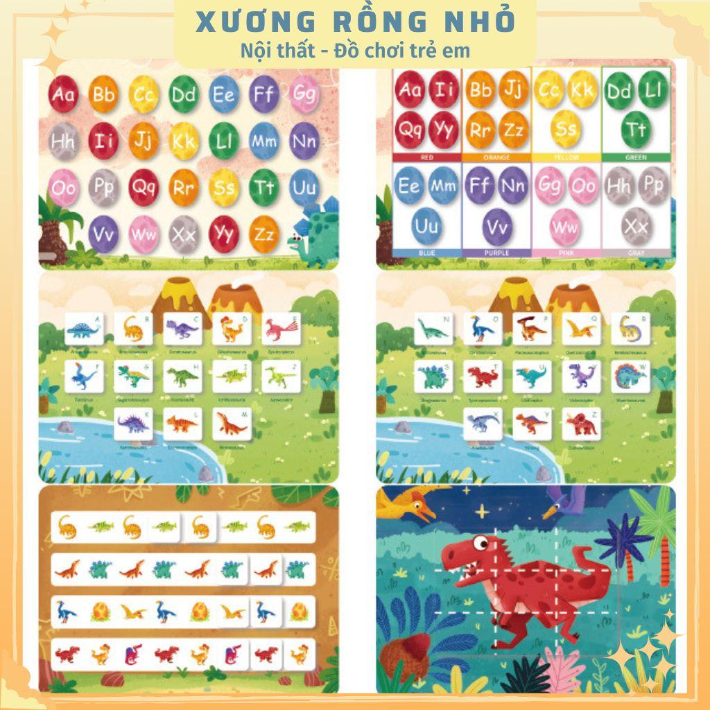 Học liệu bóc dán tiếng anh chủ đề Nông trại, Khủng long, Toán học, Busy Book sách bóc dán Farm, dinosaur