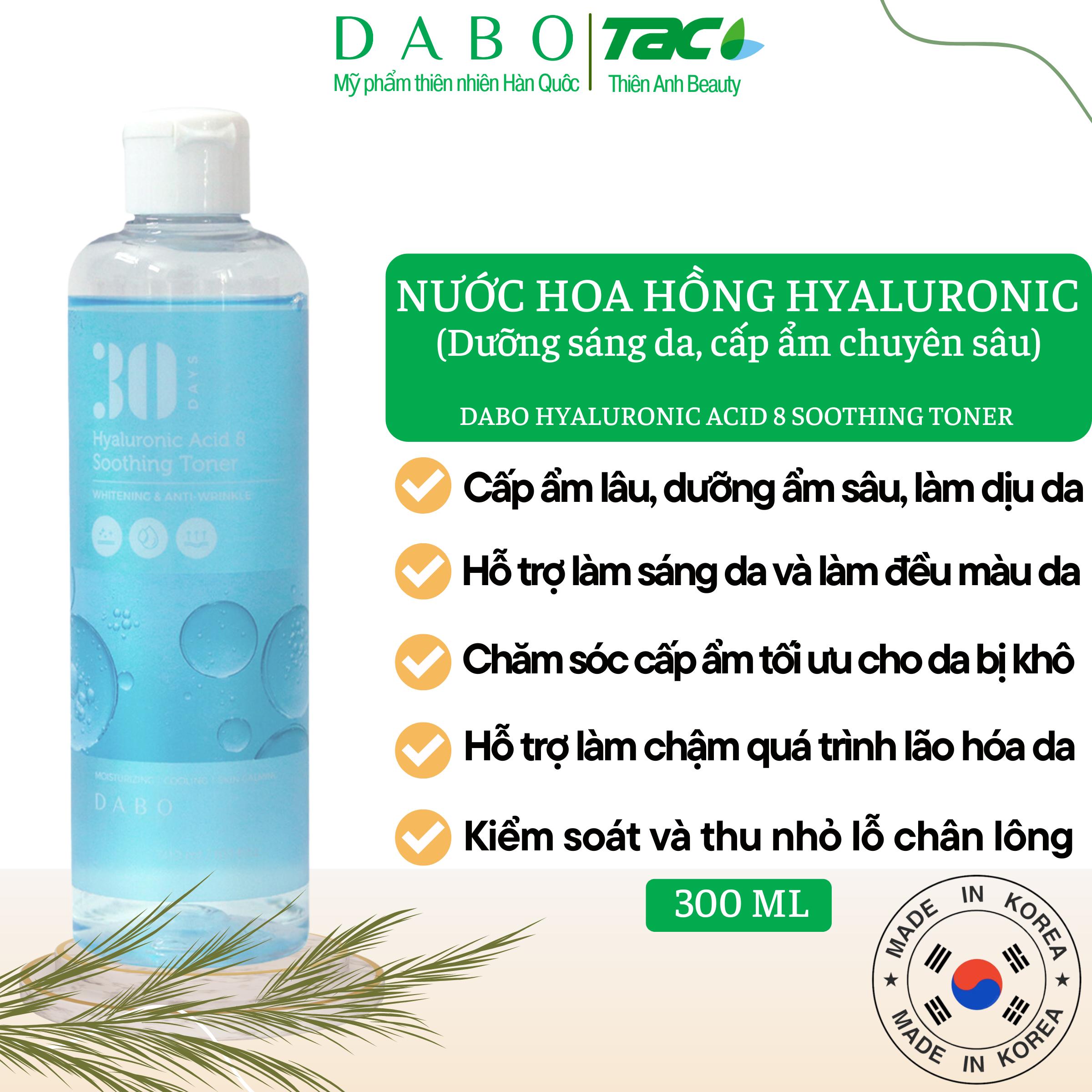 DABO Nước hoa hồng dưỡng da Hyaluronic cấp ẩm sâu, làm sáng làm dịu da - DABO Hyaluronic Acid 8 Soothing Toner 300ml