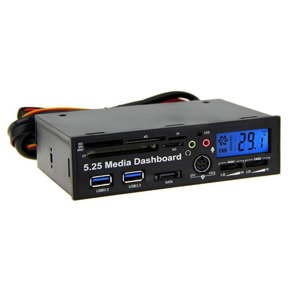 USB3.0/2.0 5.25" Muiti Media Dashboard Front Panel Card Reader