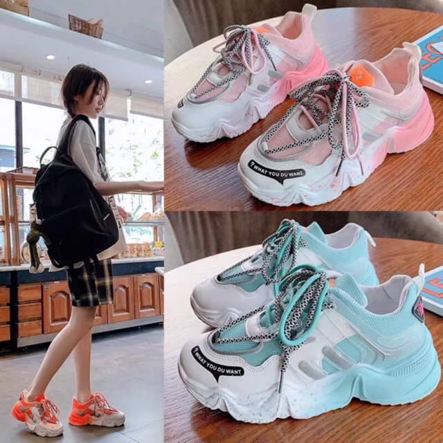 Giày thể thao sneaker nữ WHDYW màu sắc siêu đẹp, thời trang, nhẹ nhàng êm chân