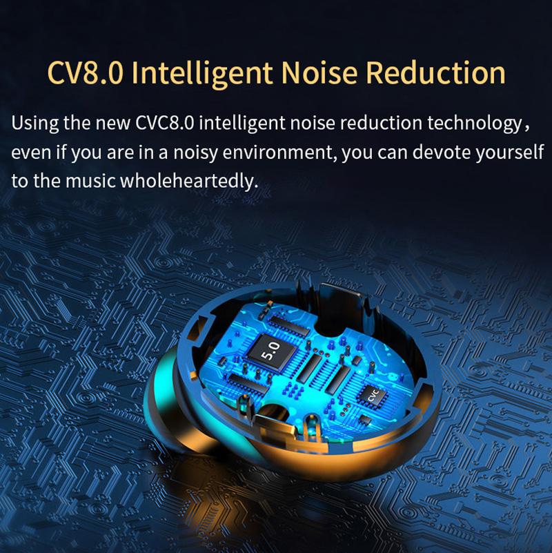 TWS Bluetooth 5.0 9D Stereo Tai Nghe Nhét Tai Tai Nghe Không Dây Thể Thao Chơi Game Chống Nước Tai Nghe 2200MAh Sạc Hộp Có Mic