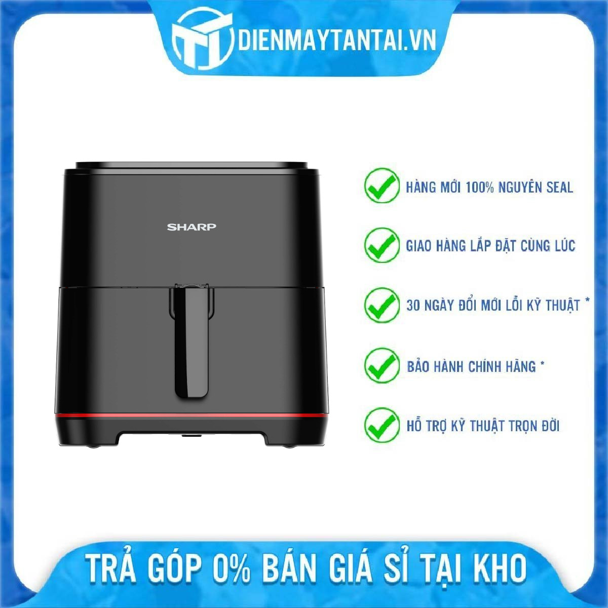 Nồi chiên không dầu điện tử Sharp 7 lít KF-AF70EV-BK - Hàng chính hãng