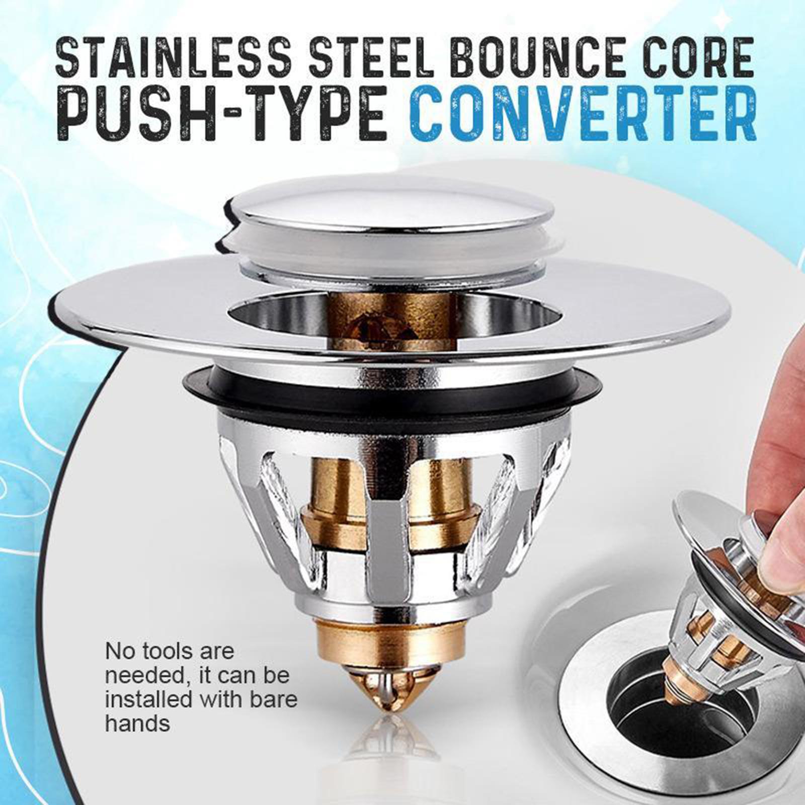 Bounce Core Push Type Converter Sink Drain Plug Kitchen Basin -up Drain Filter
