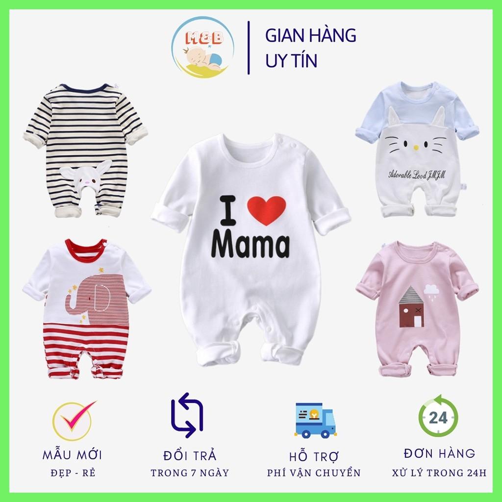 Bodysuit cho bé body liền thân dài tay cho bé trai gái sơ sinh Mẫu Mới hàng QC đẹp in hình cực yêu từ 3-12kg – BD15