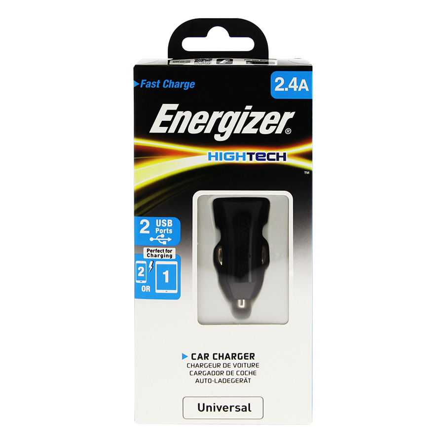 Sạc Xe Hơi Energizer 2 Cổng 2.4A - DCA2BHBK3 - Hàng Chính Hãng