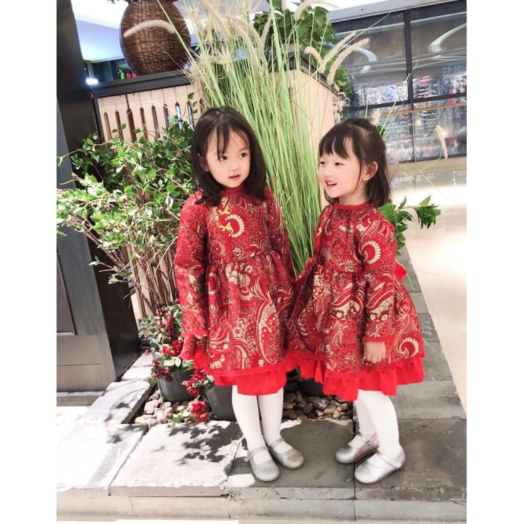 Váy đầm công chúa đỏ Tết bé gái