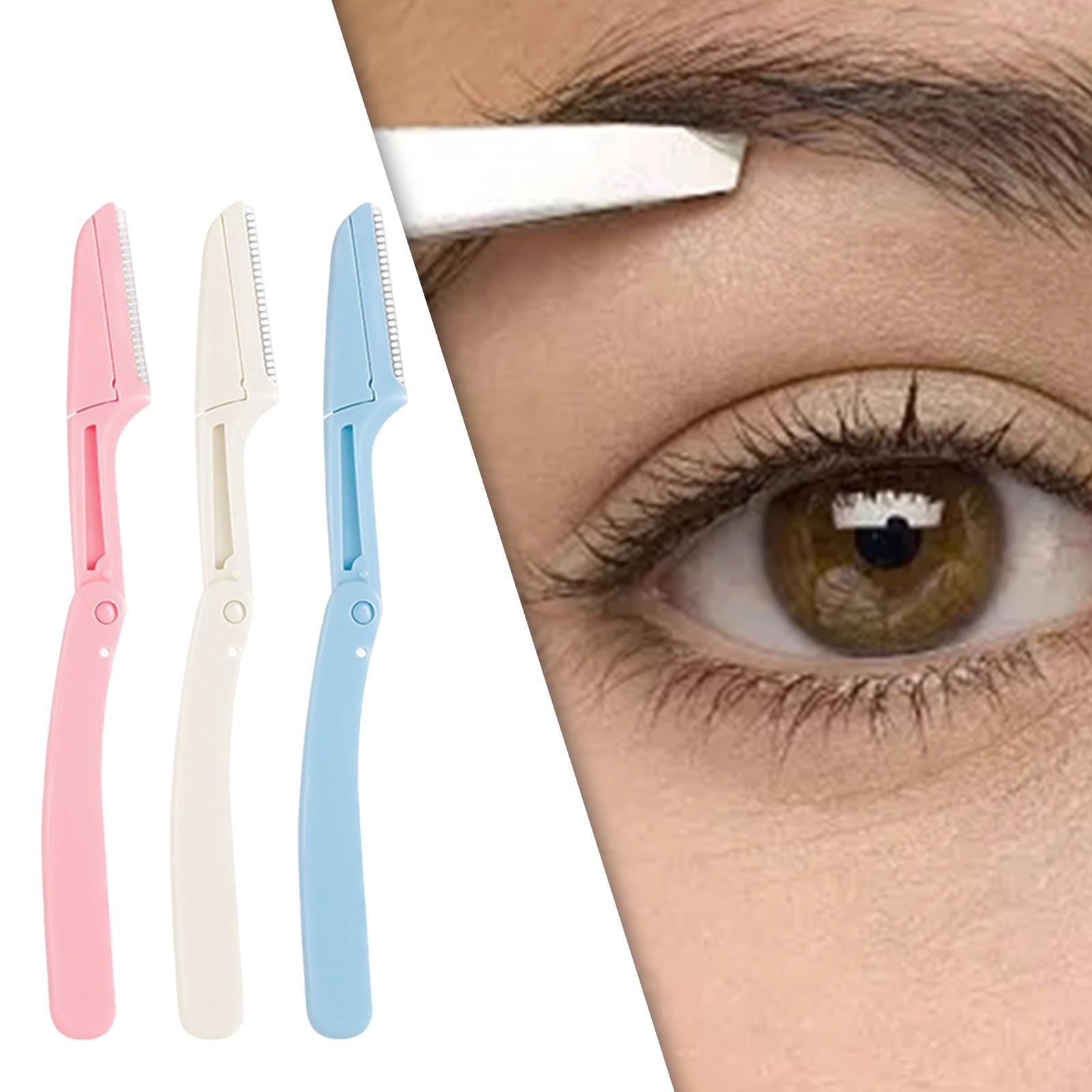 3Pcs Folding Eyebrow Handheld Makeup Tool Reusable Manual Detailing Smoothing Women Men Portable Facial Hair Remover for Legs Salon