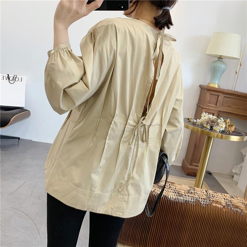 ÁO TAY BỒNG NHÚN EO THẮT NƠ SAU LƯNG