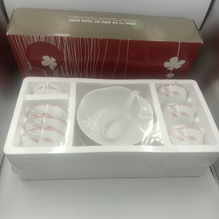 Bộ Bát Đĩa Quà Tặng Hàng Nhập Khẩu Đóng Hộp Xốp Cao Cấp