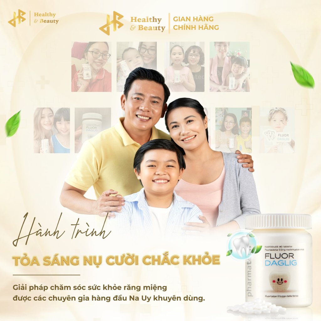 Combo 3 Thực phẩm bảo vệ sức khỏe Fluor Daglig - Lọ 90 viên