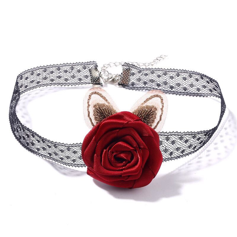Vòng Cổ Choker Ren Hoa Hồng Sang Trọng Thời Trang