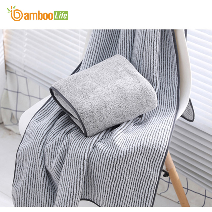 Khăn tắm Bamboo Life BL058 hàng chính hãng được làm từ sợi tre thiên nhiên mềm mại kháng khuẩn siêu thấm hút an toàn cho da