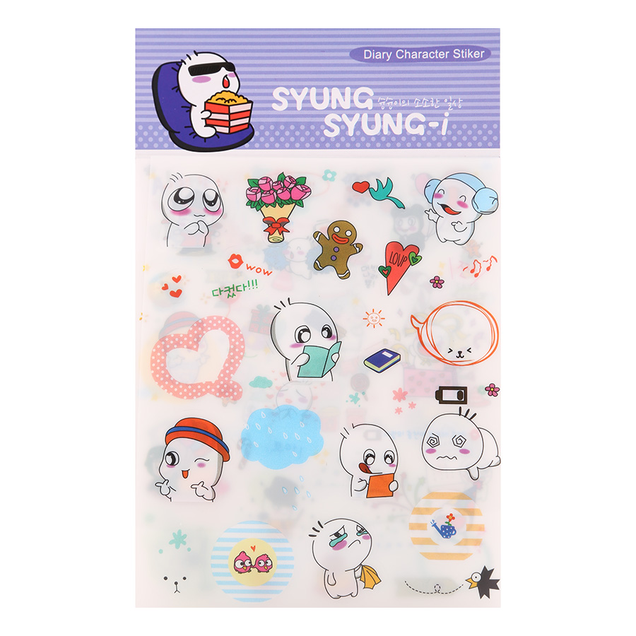 Bộ 6 Tấm Sticker Dán Trang Trí - Diary Character