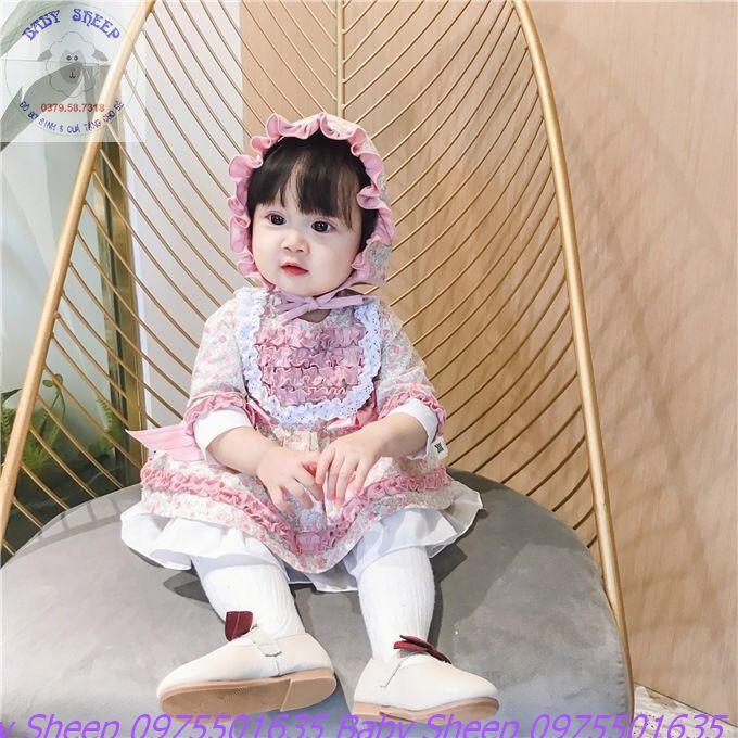 Váy hoa đầm  cho bé gái 4-14kg tặng kèm mũ bèo tiểu thư - HÀNG CAO CẤP Y ẢNH-