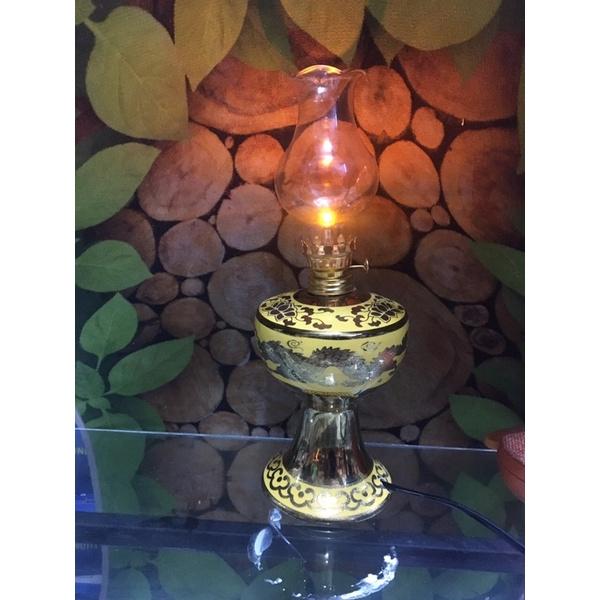 Đèn dầu thờ điện Kim Sa size trung cao 25cm