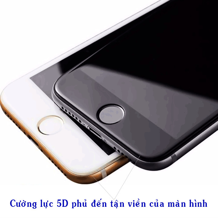 Kính Cường Lực Cho iPhone 7 plus/ 8 Plus - Màu Trắng - Full Màn Hình - Hàng Chính Hãng