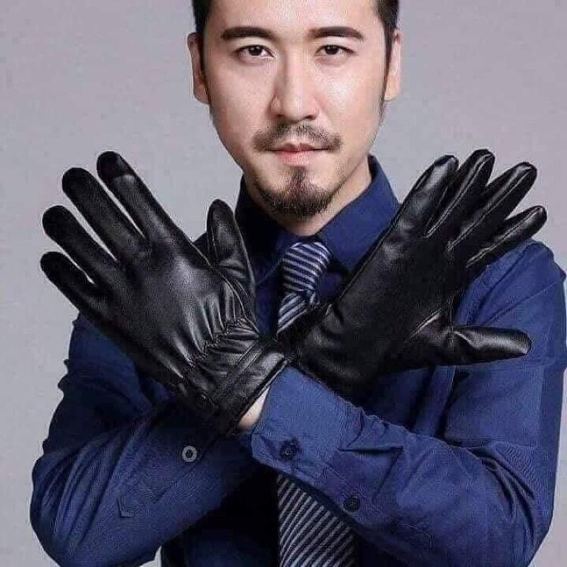 Găng tay da nam nữ lót lông có cảm ứng